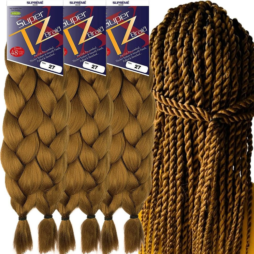 3X Pre-Stretched Braiding Hair -48 – 6 Bundles Total .TZ Braid Hair Extensions